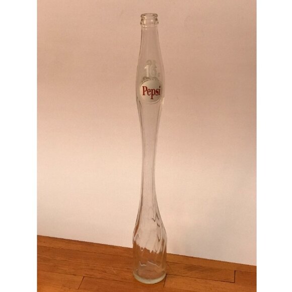 Vintage 19” Stretched Glass Soda Pop Tall 16 OZ Bottle Pepsi Cola - Picture 2 of 2